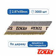 Реечные гвозди для нейлера ершеные без покрытия Toua D34 50 мм